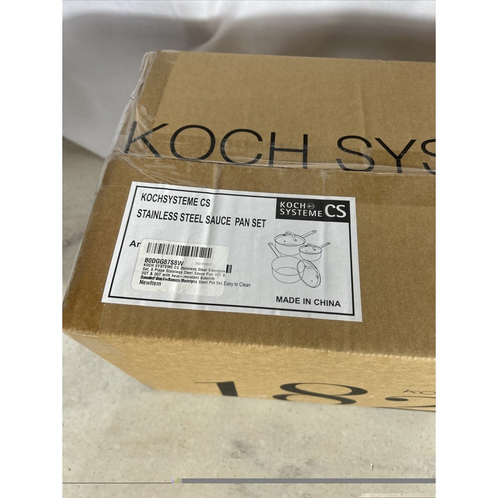 KOCH SYSTEME CS Stainless Steel Saucepan Set, 6 Piece 18/10 Stainless Steel P...